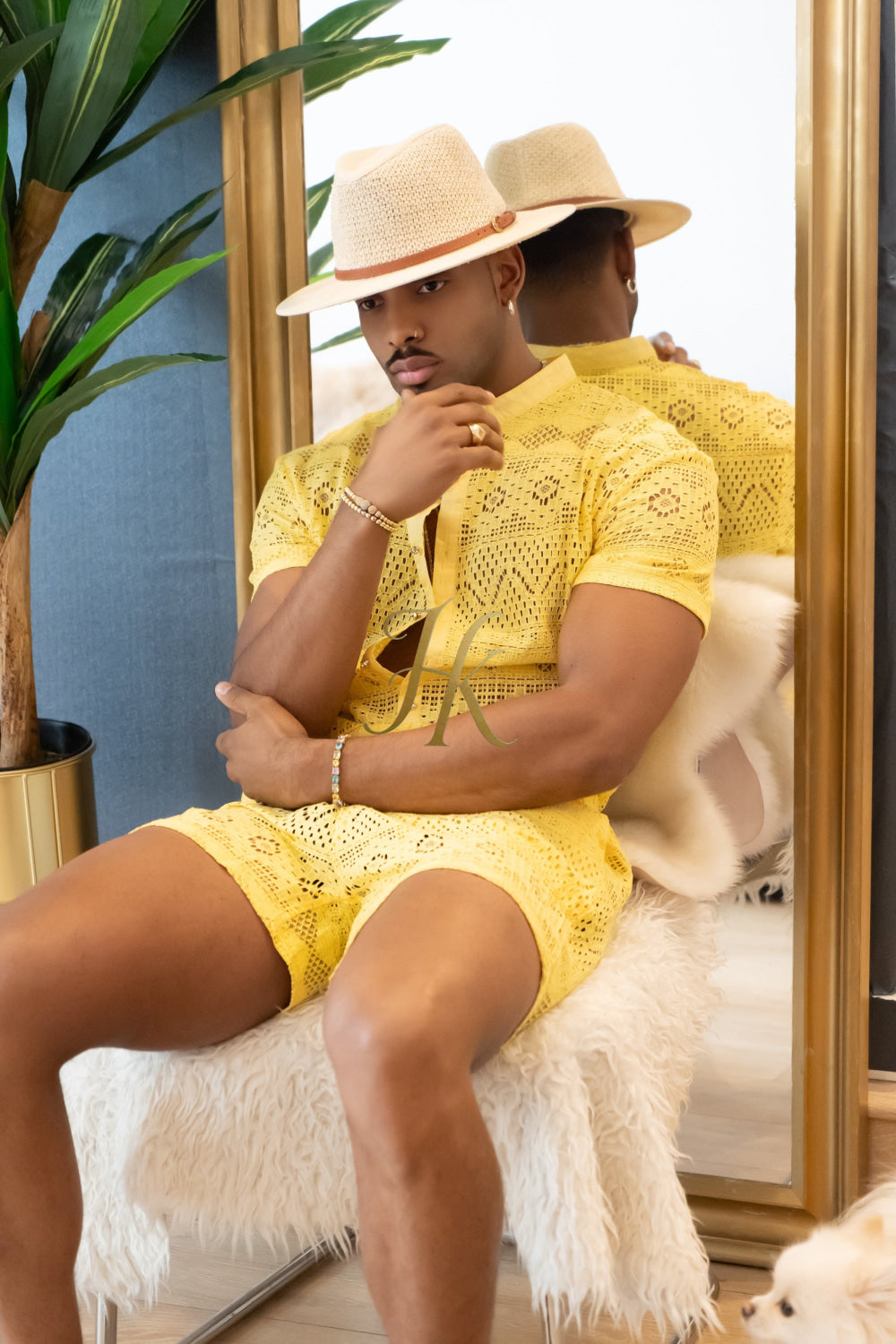 Spring/Summer Men's Lace Two-Piece Clothing: Sophisticated & Versatile Ensemble - kayibstrore