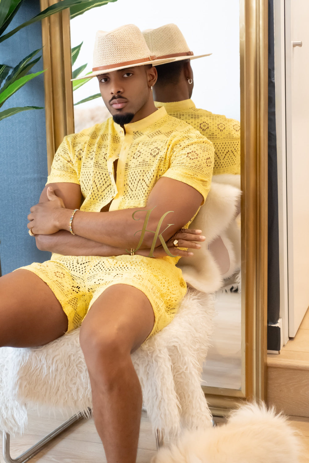 Spring/Summer Men's Lace Two-Piece Clothing: Sophisticated & Versatile Ensemble - kayibstrore