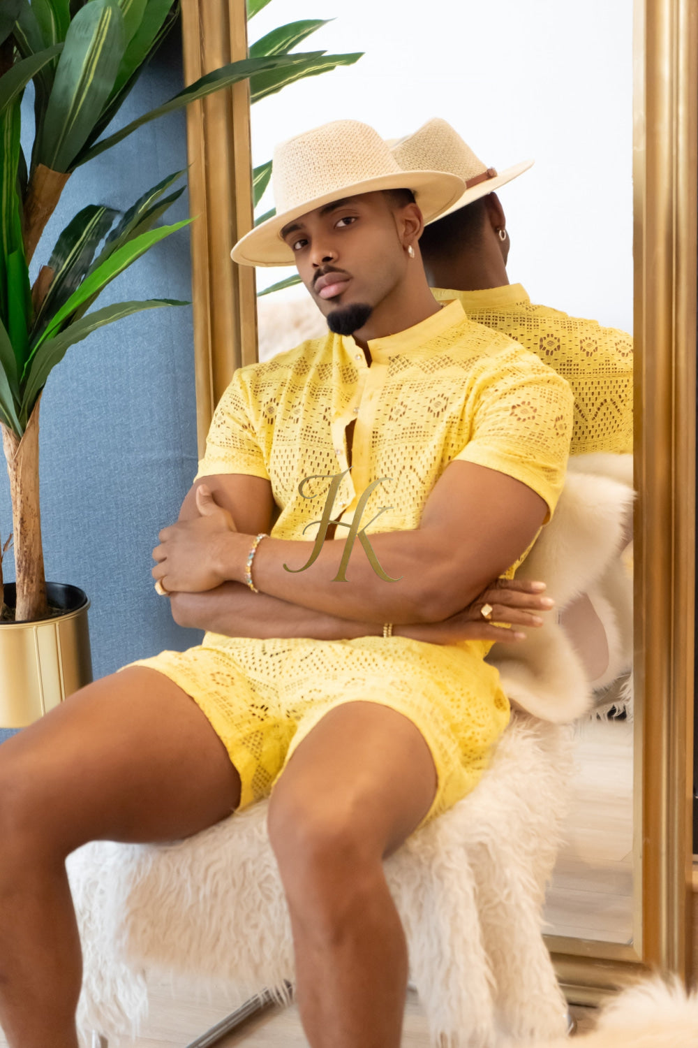 Spring/Summer Men's Lace Two-Piece Clothing: Sophisticated & Versatile Ensemble - kayibstrore