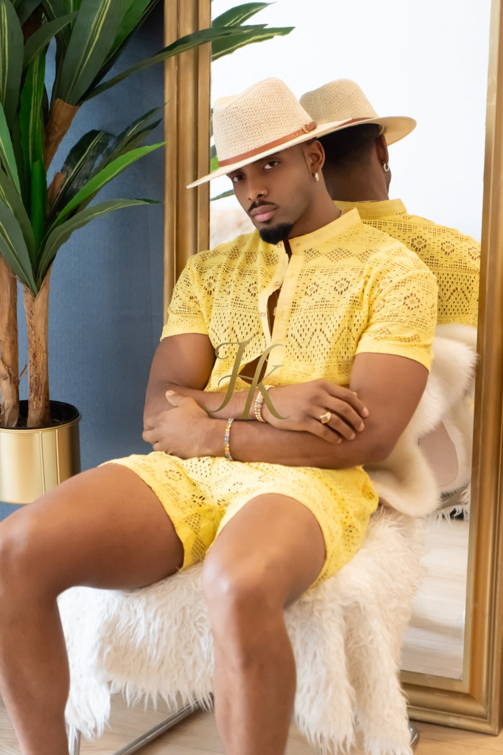 Spring/Summer Men's Lace Two-Piece Clothing: Sophisticated & Versatile Ensemble - kayibstrore