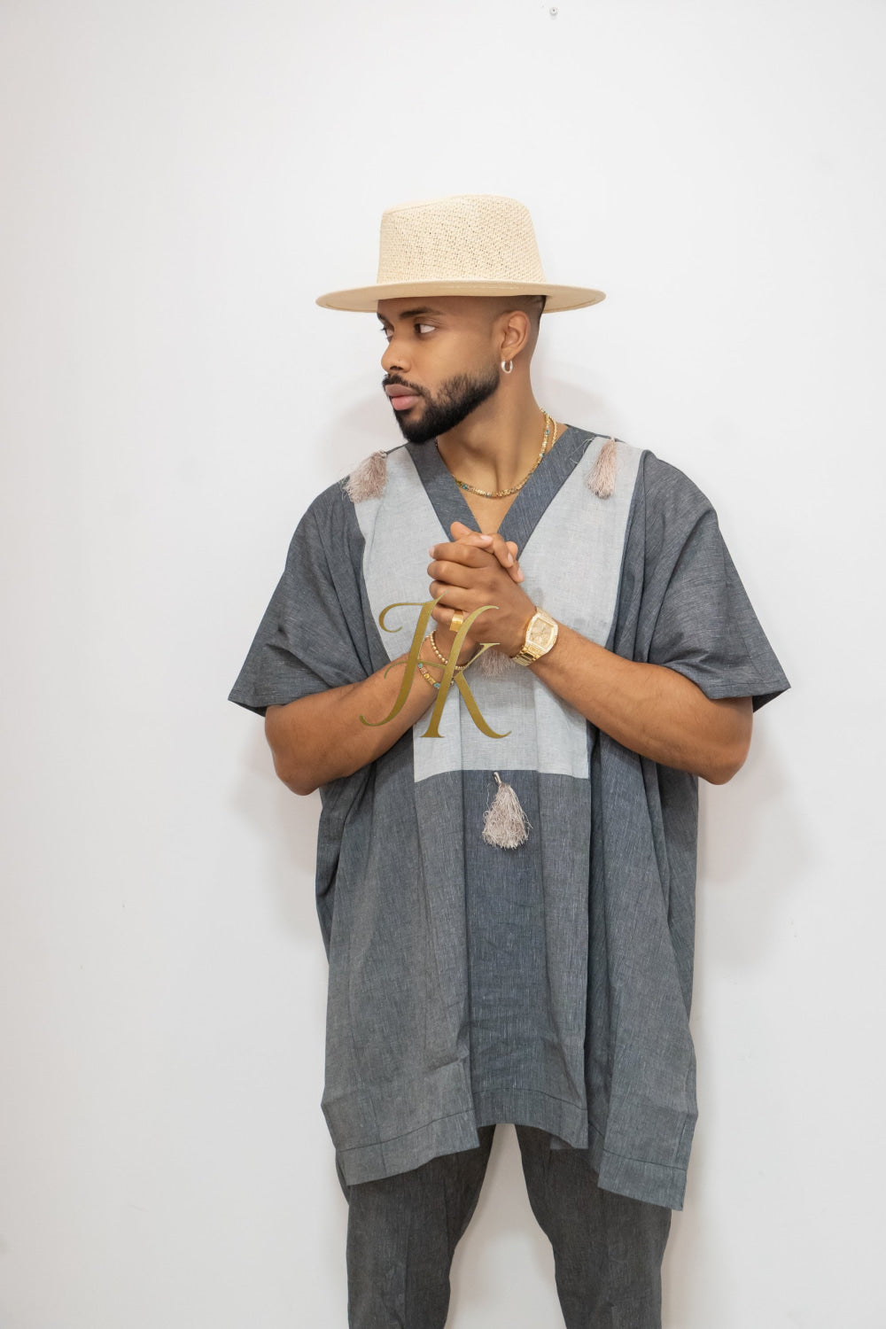 Luxury Elysian Linen: Handcrafted Kimono-Inspired Men's Top - kayibstrore