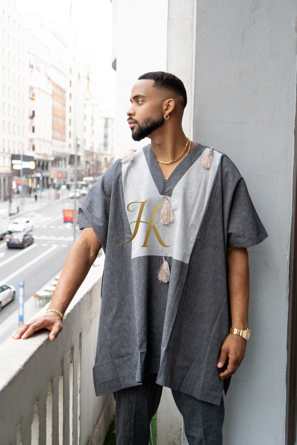 Luxury Elysian Linen: Handcrafted Kimono-Inspired Men's Top - kayibstrore