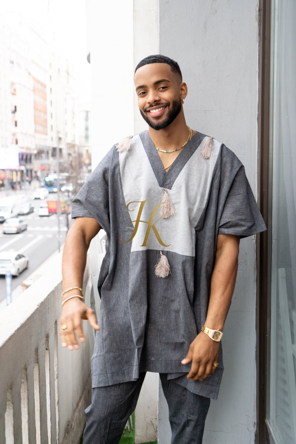 Luxury Elysian Linen: Handcrafted Kimono-Inspired Men's Top - kayibstrore