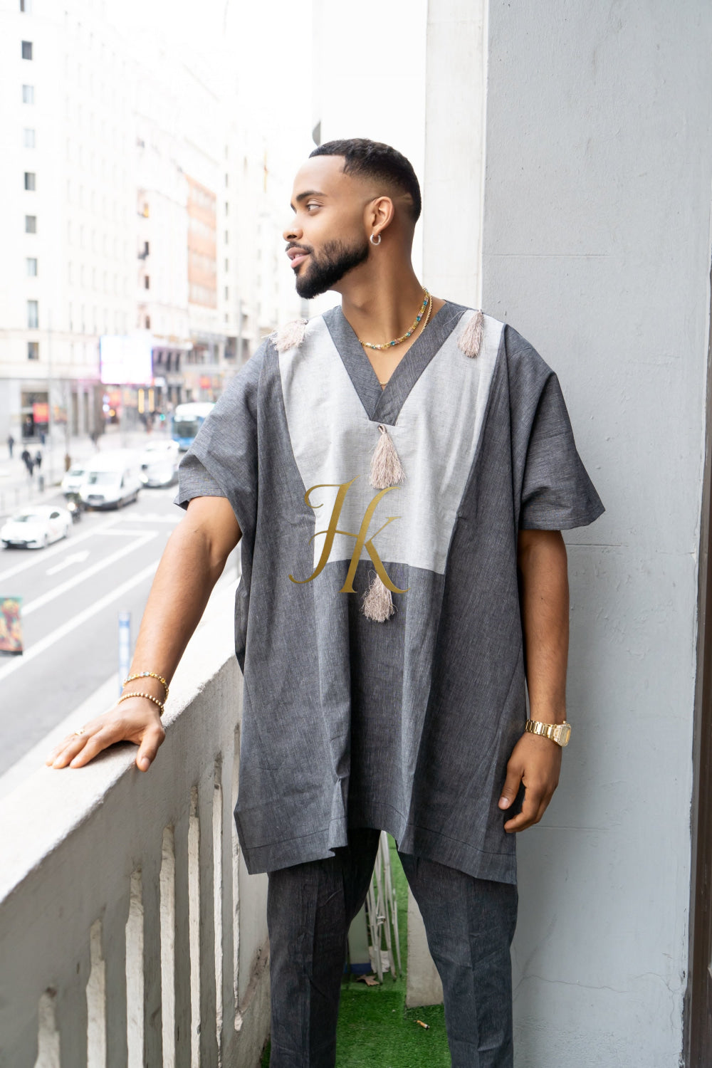 Luxury Elysian Linen: Handcrafted Kimono-Inspired Men's Top - kayibstrore