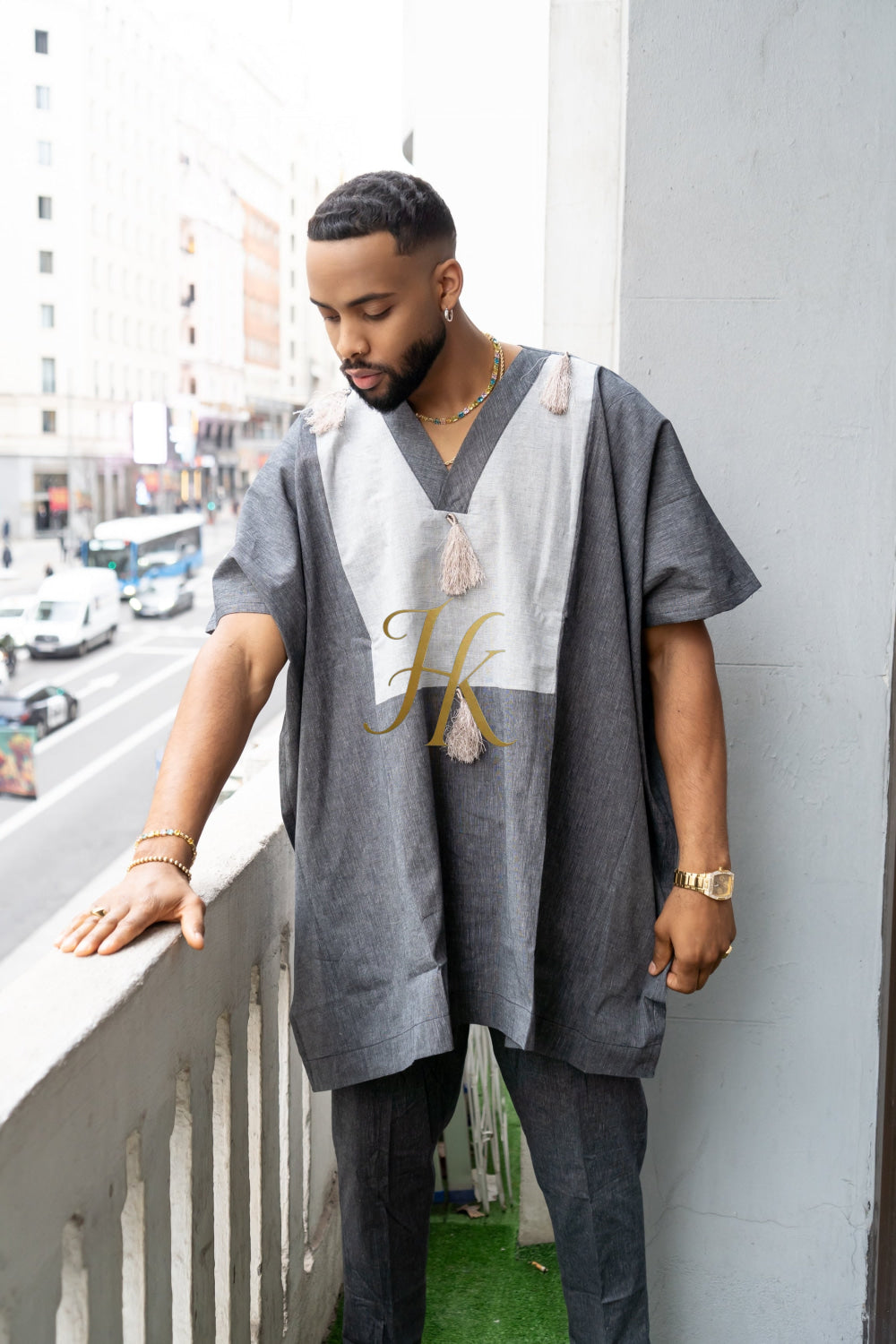 Luxury Elysian Linen: Handcrafted Kimono-Inspired Men's Top - kayibstrore