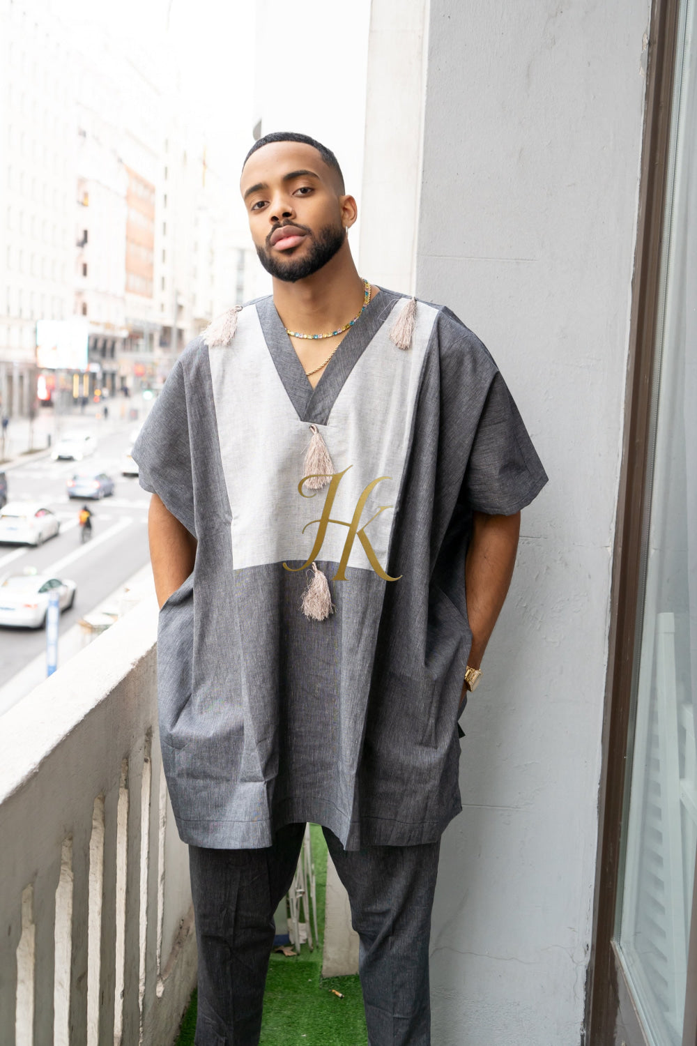 Luxury Elysian Linen: Handcrafted Kimono-Inspired Men's Top - kayibstrore
