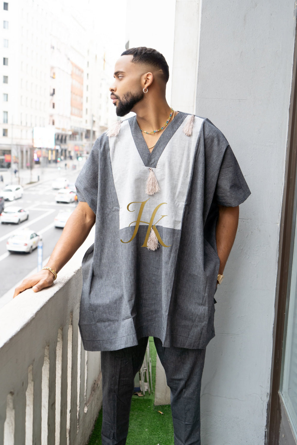 Luxury Elysian Linen: Handcrafted Kimono-Inspired Men's Top - kayibstrore