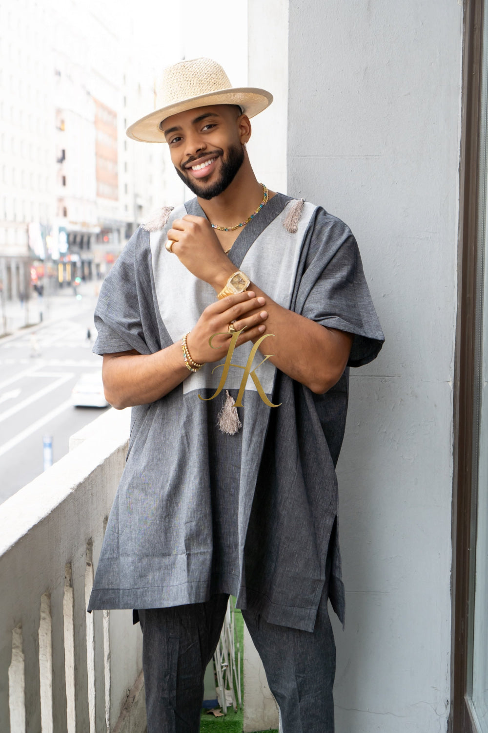 Luxury Elysian Linen: Handcrafted Kimono-Inspired Men's Top - kayibstrore