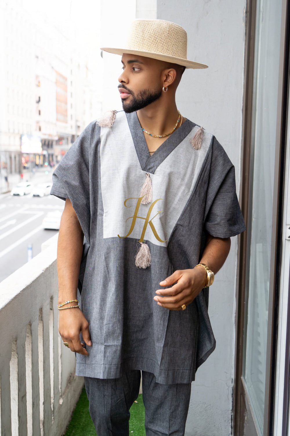 Luxury Elysian Linen: Handcrafted Kimono-Inspired Men's Top - kayibstrore