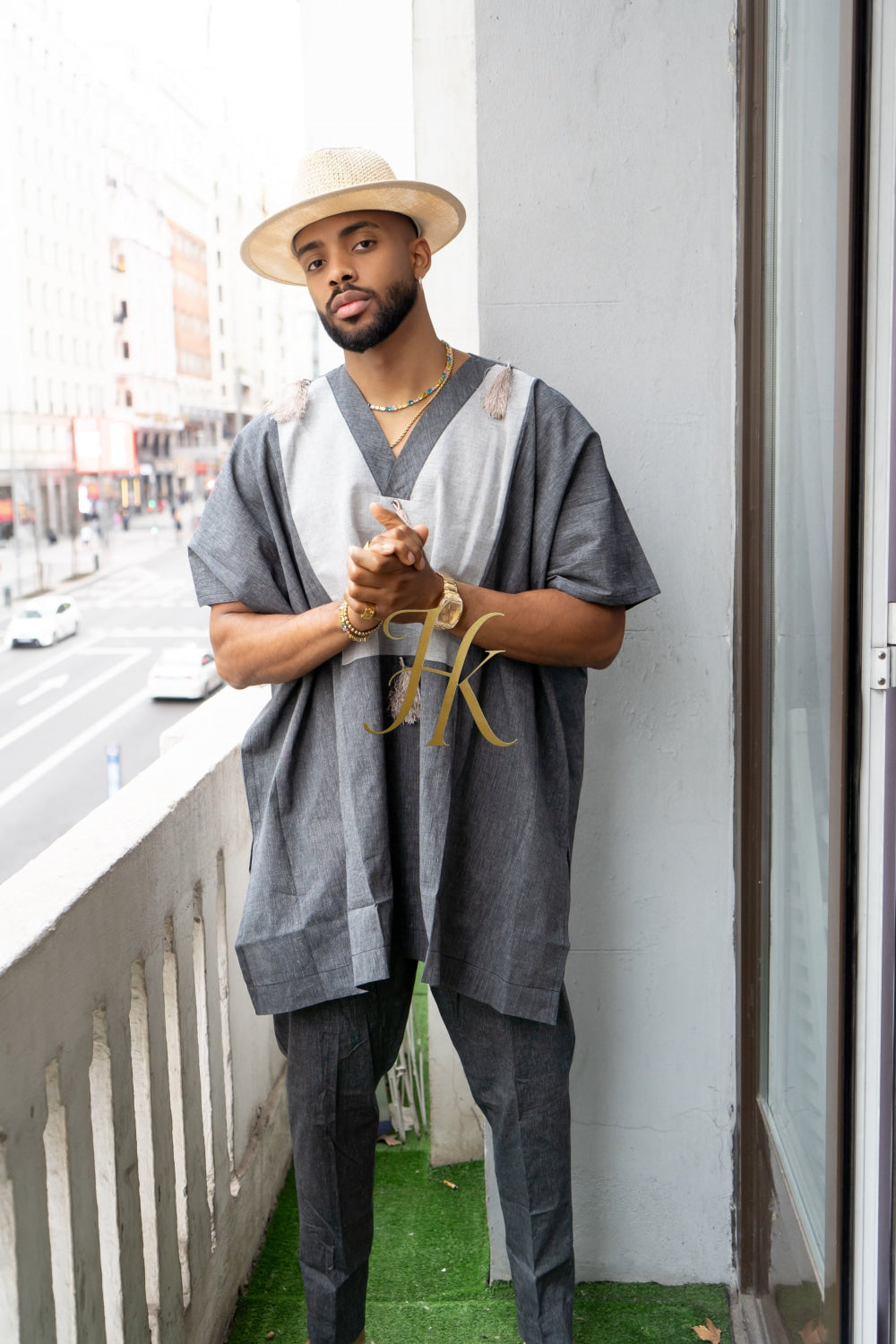 Luxury Elysian Linen: Handcrafted Kimono-Inspired Men's Top - kayibstrore