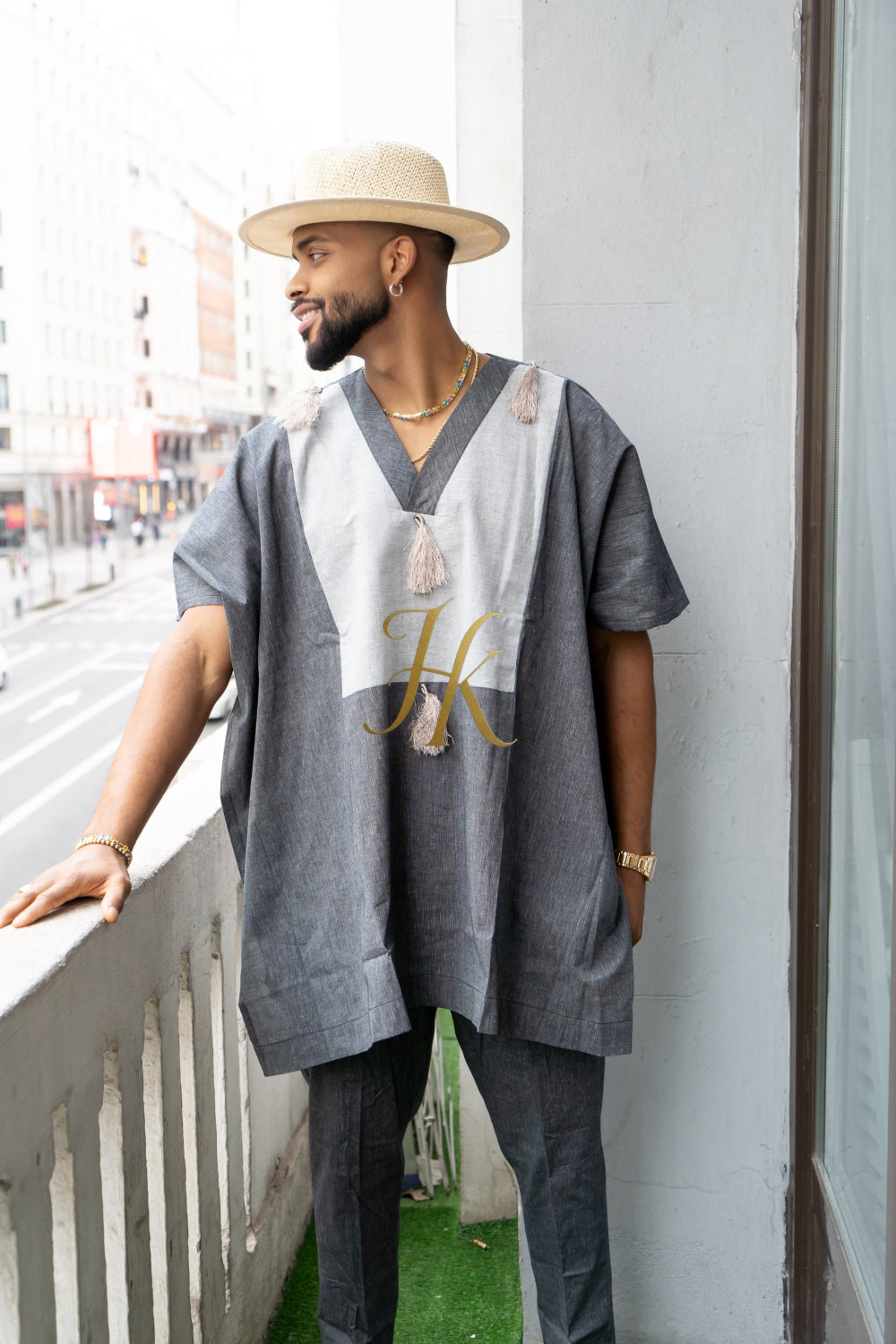 Luxury Elysian Linen: Handcrafted Kimono-Inspired Men's Top - kayibstrore