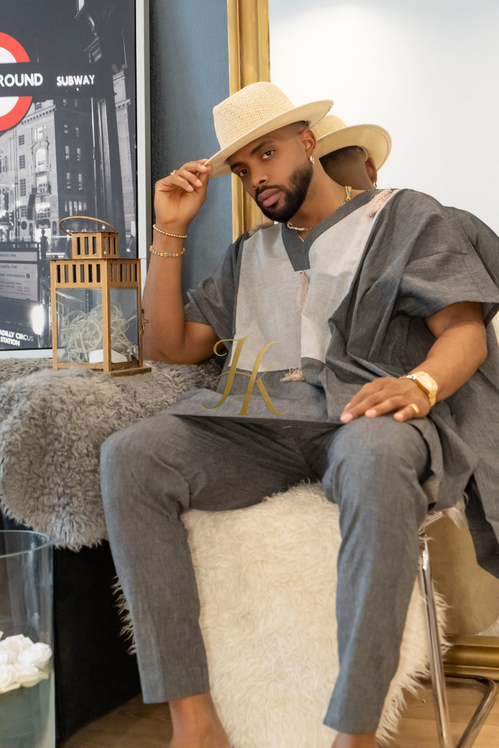 Luxury Elysian Linen: Handcrafted Kimono-Inspired Men's Top - kayibstrore
