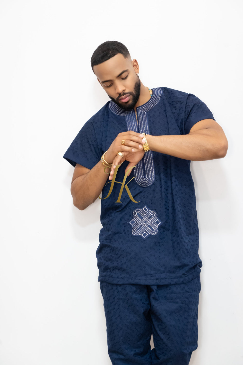 Luxury Men's Lace Two-Piece Clothing: Sophisticated & Versatile Ensemble - kayibstrore