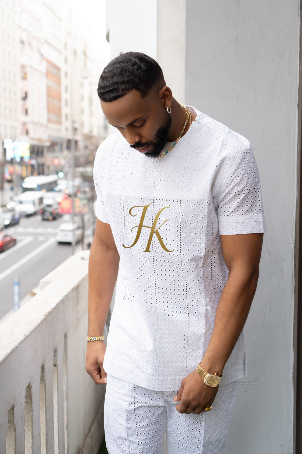 Summer Luxury Men's Lace Two-Piece Clothing: Sophisticated & Versatile Ensemble - kayibstrore