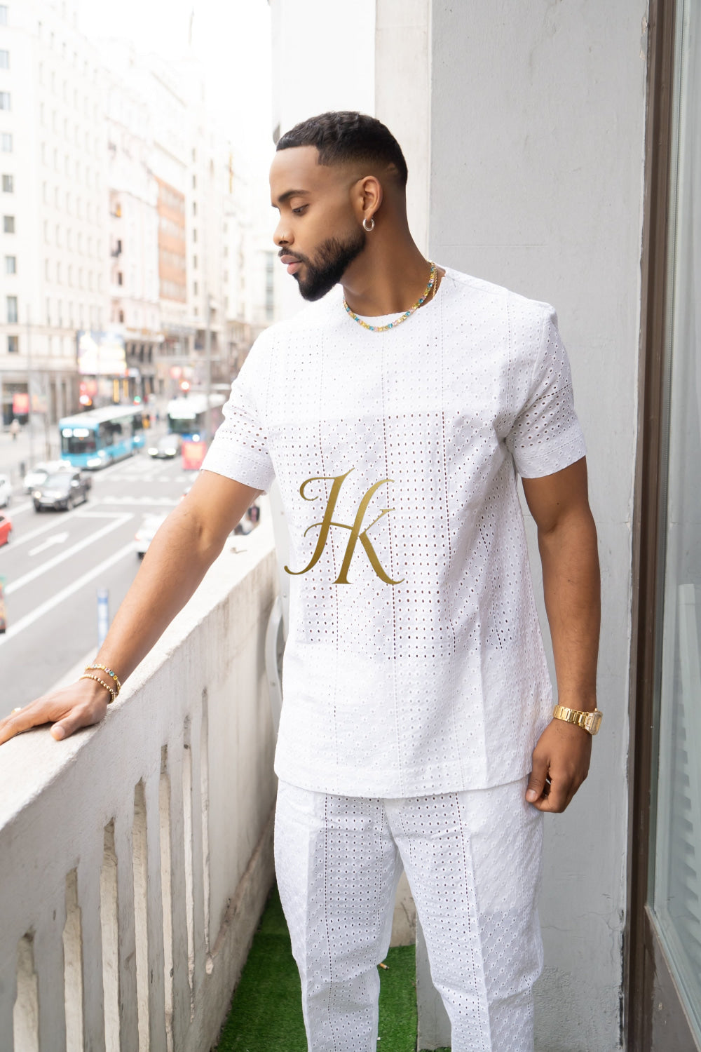 Summer Luxury Men's Lace Two-Piece Clothing: Sophisticated & Versatile Ensemble - kayibstrore