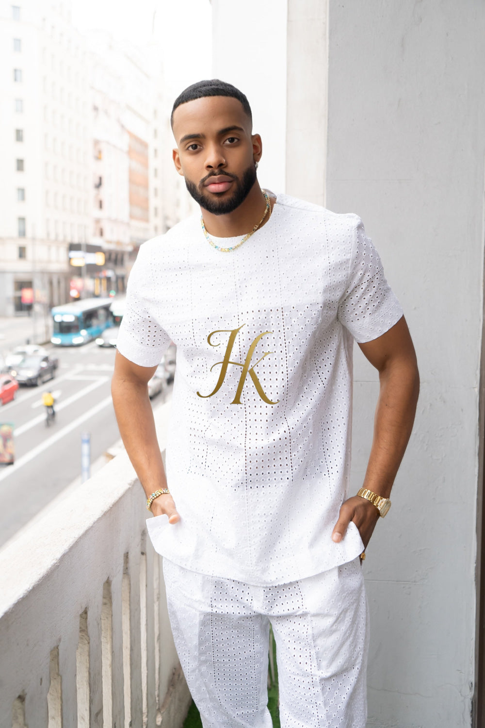 Summer Luxury Men's Lace Two-Piece Clothing: Sophisticated & Versatile Ensemble - kayibstrore