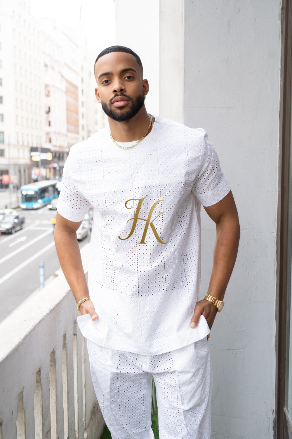 Summer Luxury Men's Lace Two-Piece Clothing: Sophisticated & Versatile Ensemble - kayibstrore