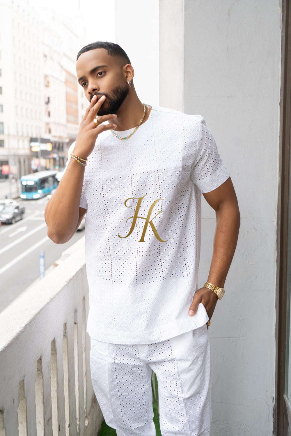 Summer Luxury Men's Lace Two-Piece Clothing: Sophisticated & Versatile Ensemble - kayibstrore