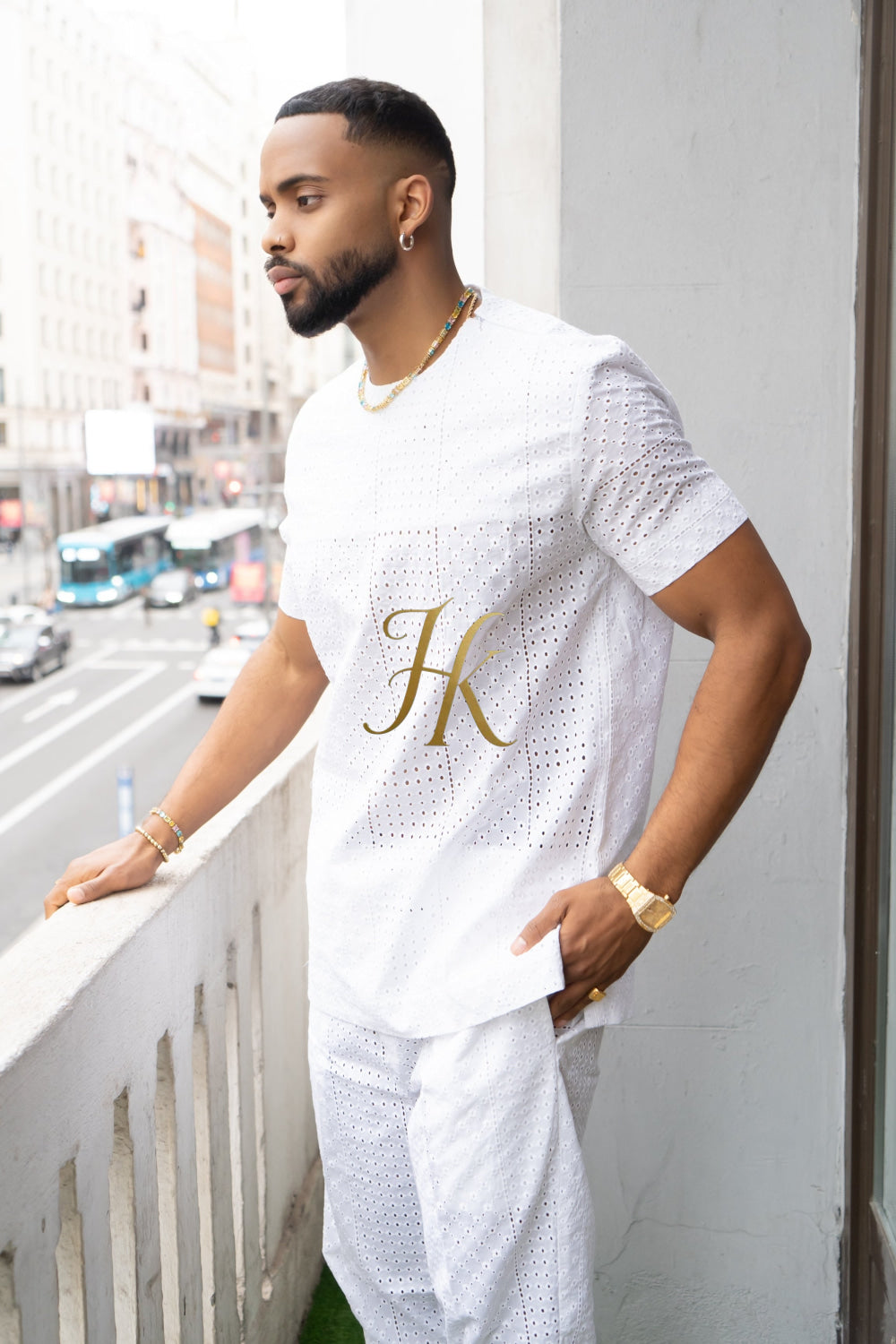 Summer Luxury Men's Lace Two-Piece Clothing: Sophisticated & Versatile Ensemble - kayibstrore