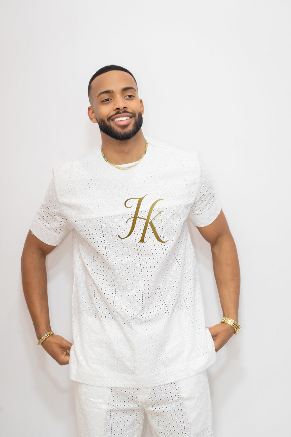 Summer Luxury Men's Lace Two-Piece Clothing: Sophisticated & Versatile Ensemble - kayibstrore