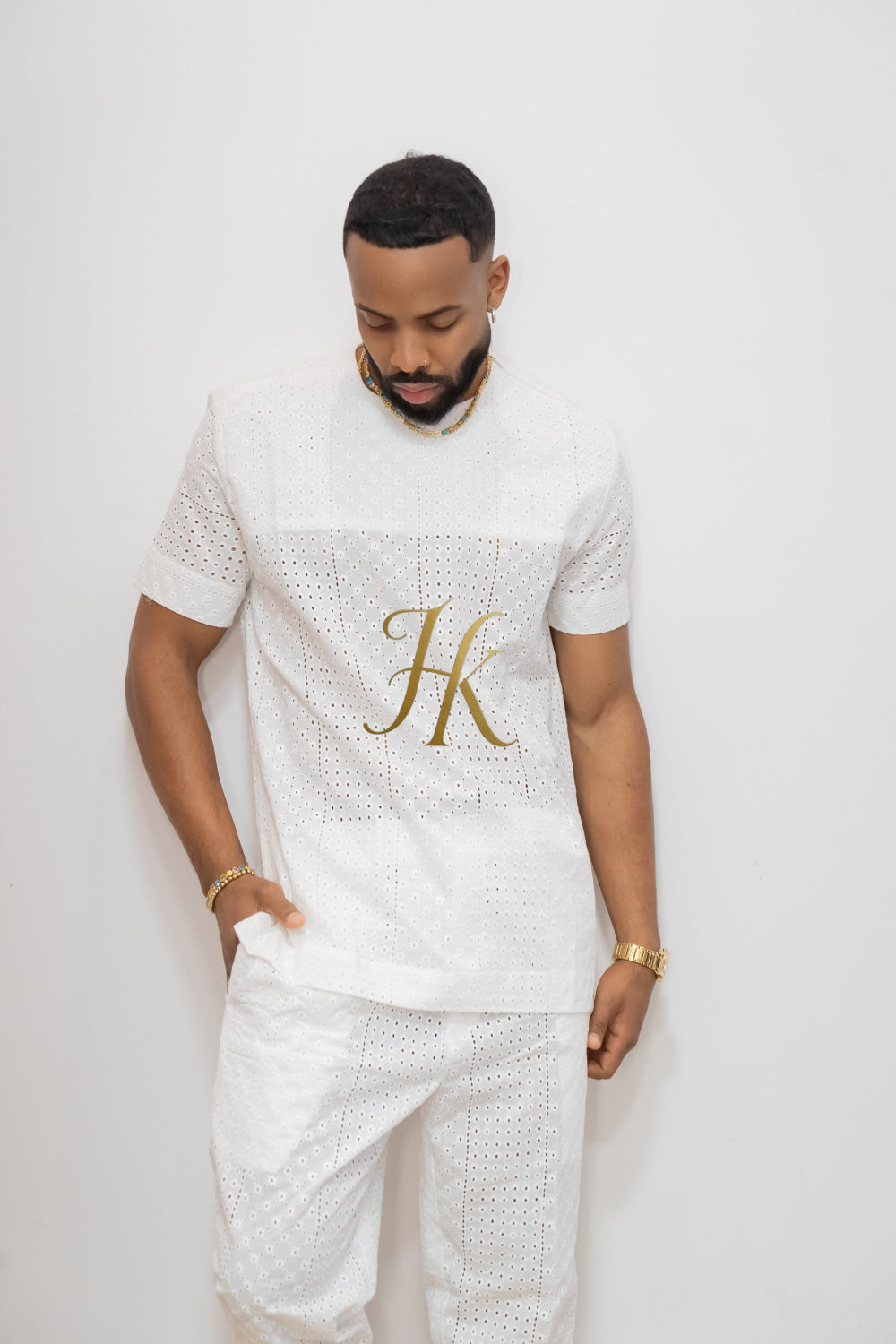 Summer Luxury Men's Lace Two-Piece Clothing: Sophisticated & Versatile Ensemble - kayibstrore