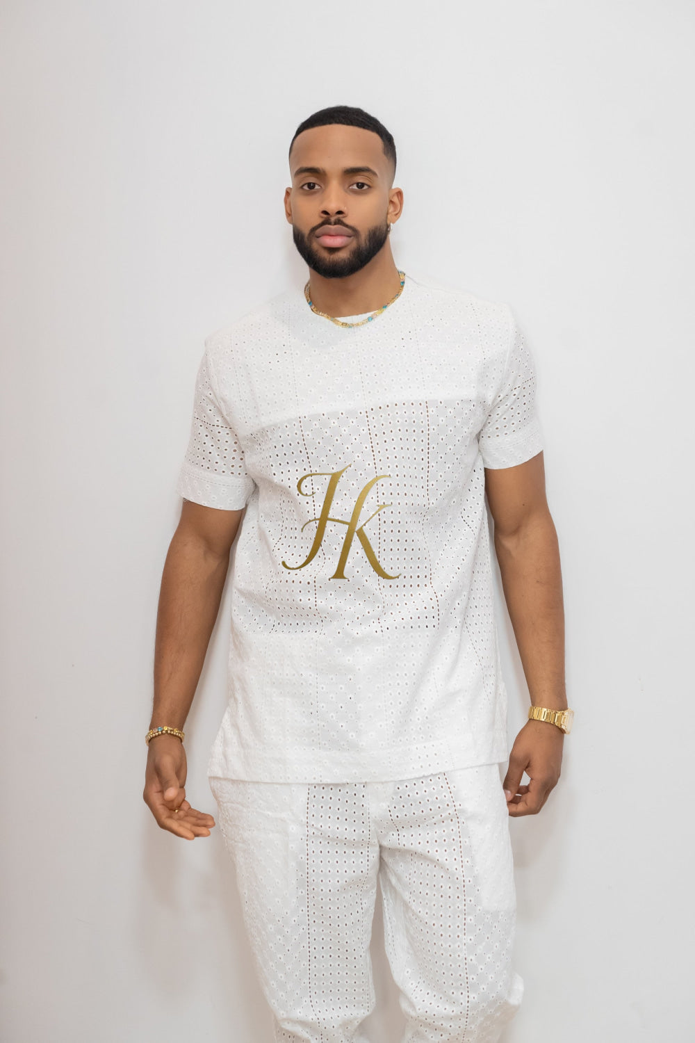 Summer Luxury Men's Lace Two-Piece Clothing: Sophisticated & Versatile Ensemble - kayibstrore