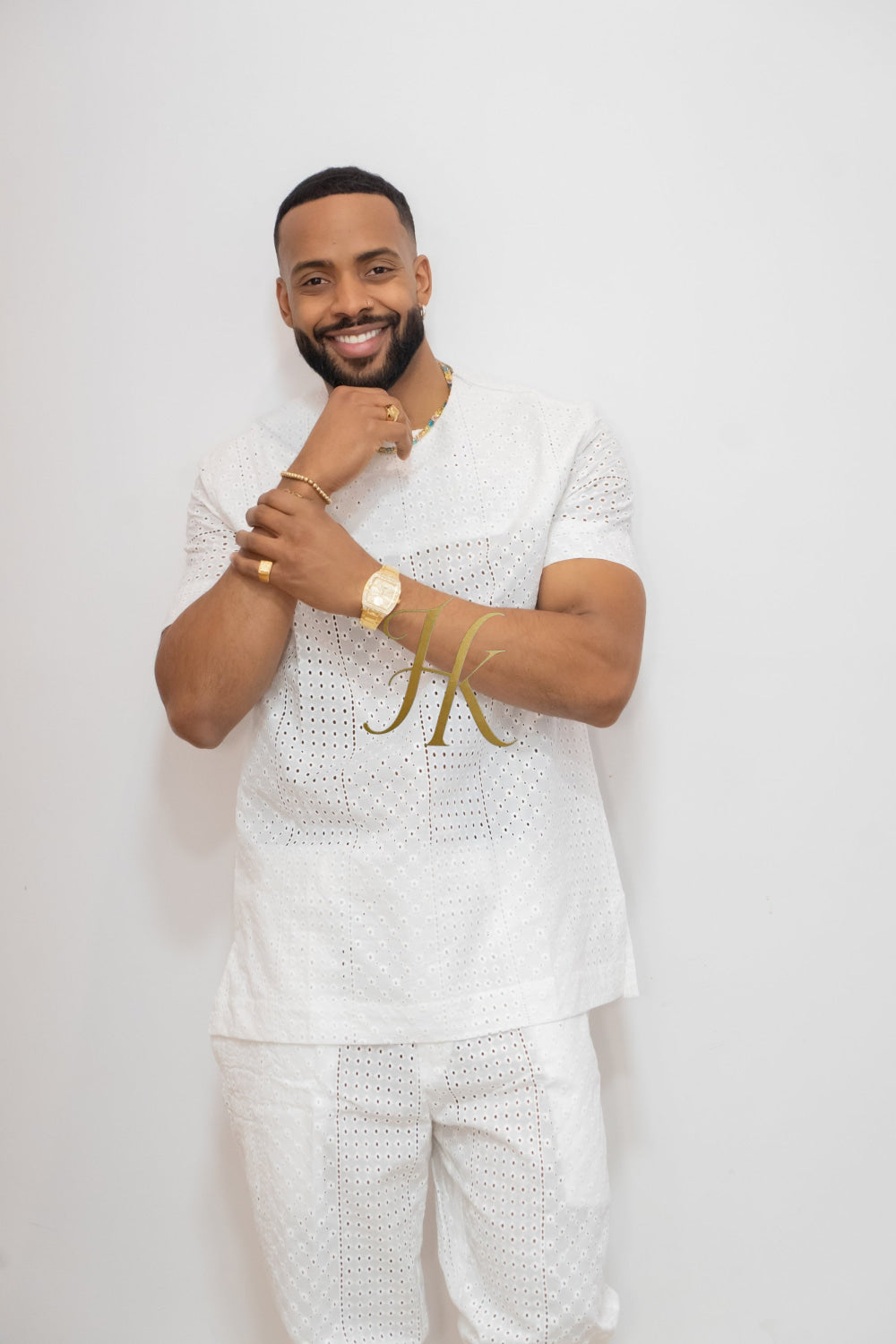 Summer Luxury Men's Lace Two-Piece Clothing: Sophisticated & Versatile Ensemble - kayibstrore