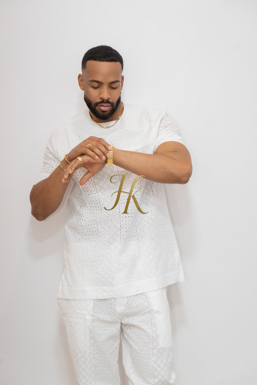 Summer Luxury Men's Lace Two-Piece Clothing: Sophisticated & Versatile Ensemble - kayibstrore