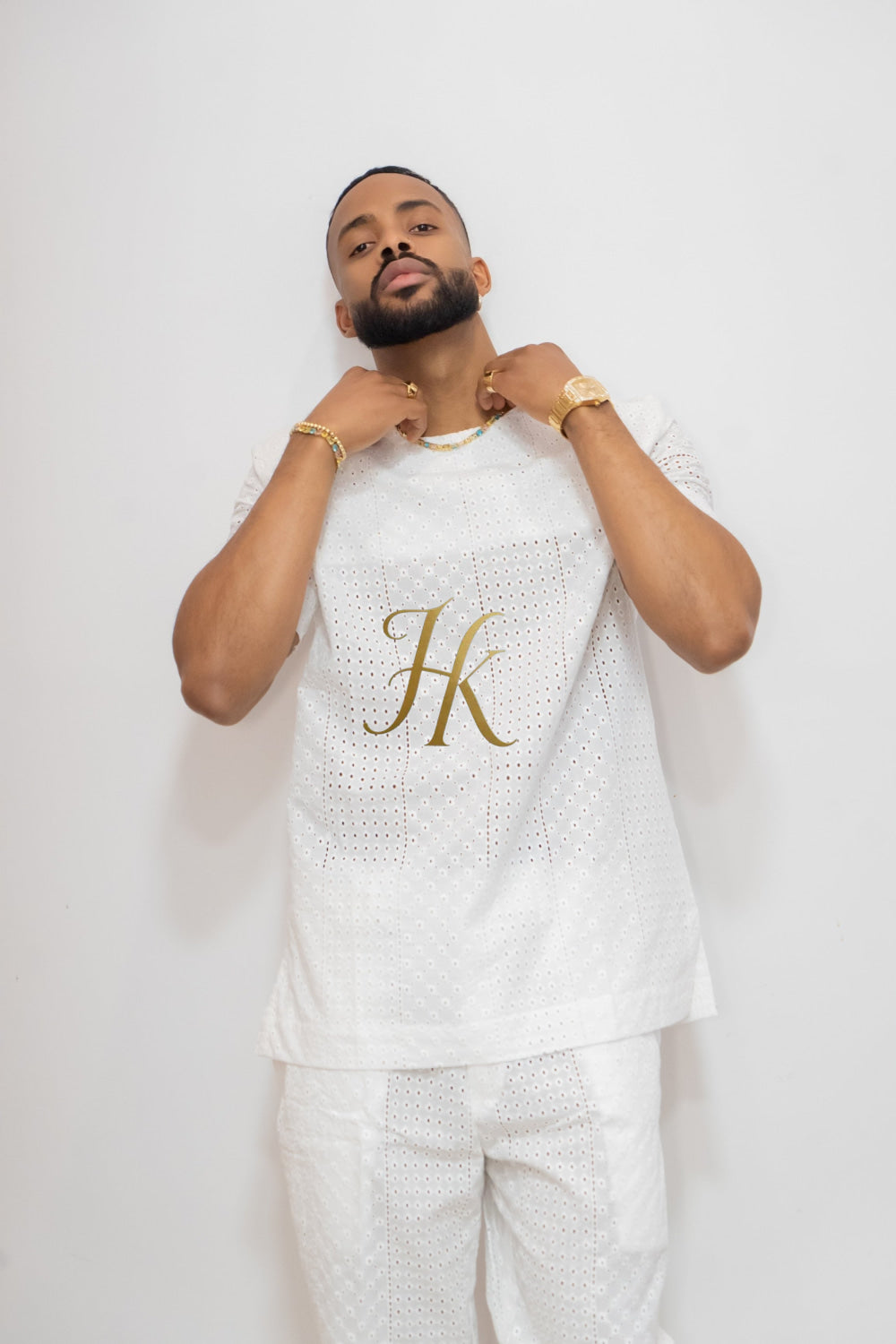 Summer Luxury Men's Lace Two-Piece Clothing: Sophisticated & Versatile Ensemble - kayibstrore