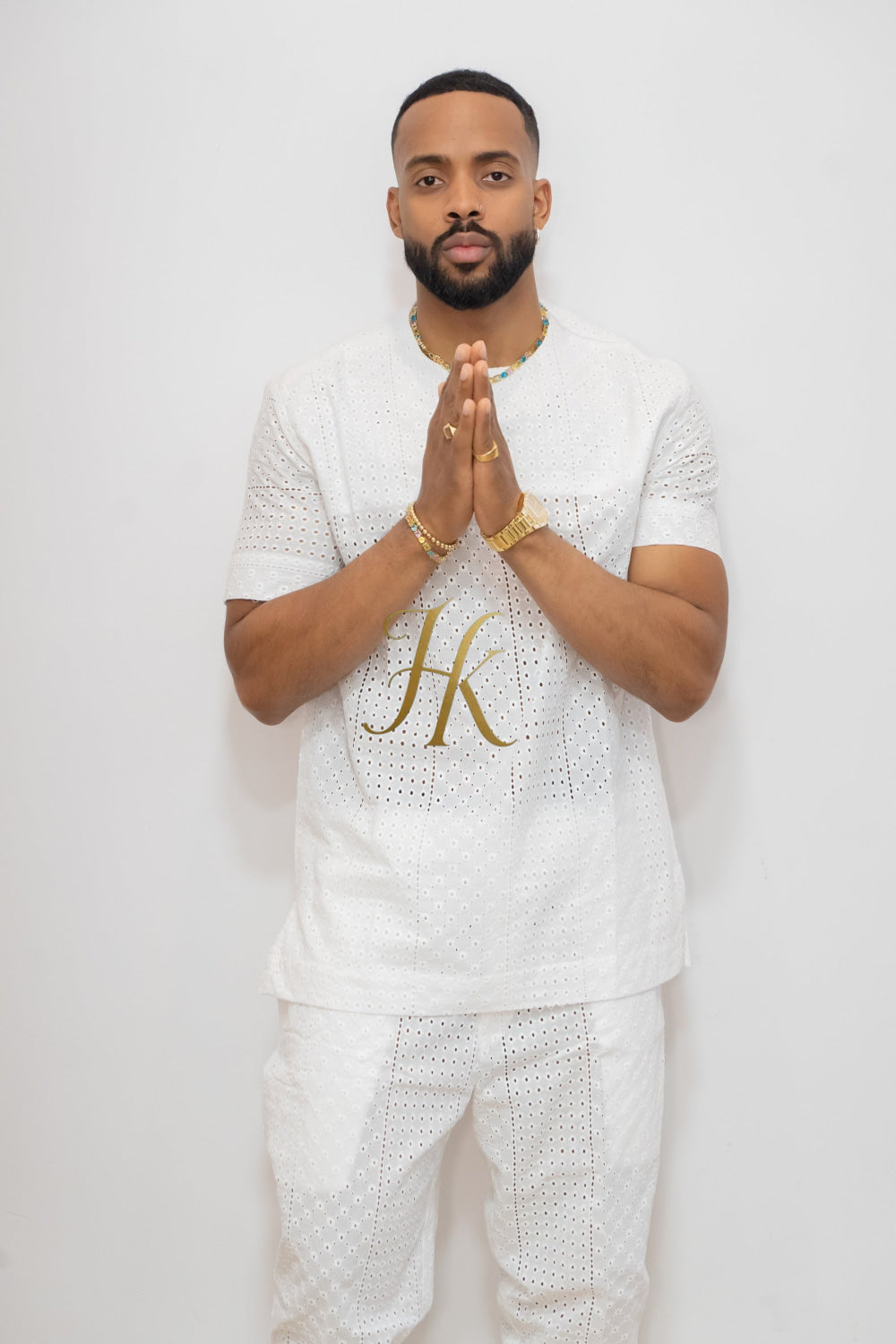 Summer Luxury Men's Lace Two-Piece Clothing: Sophisticated & Versatile Ensemble - kayibstrore