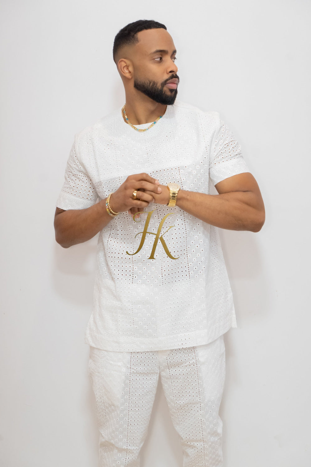 Summer Luxury Men's Lace Two-Piece Clothing: Sophisticated & Versatile Ensemble - kayibstrore