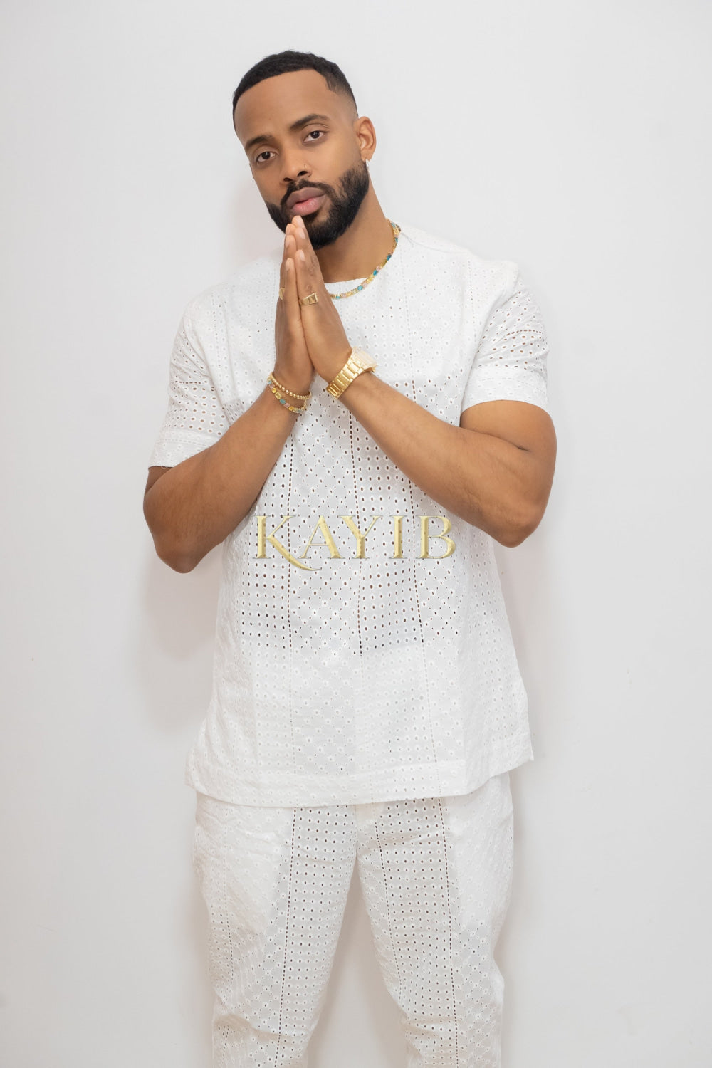 Summer Luxury Men's Lace Two-Piece Clothing: Sophisticated & Versatile Ensemble - kayibstrore
