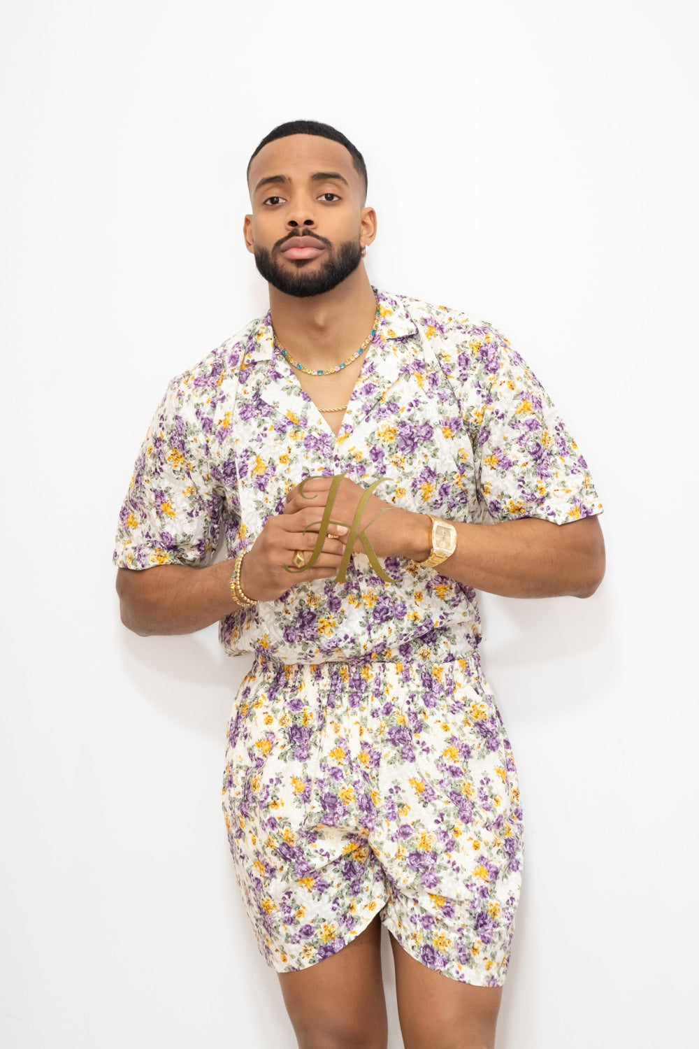 Flowers Spring/Summer Men's Lace Two-Piece Clothing - kayibstrore