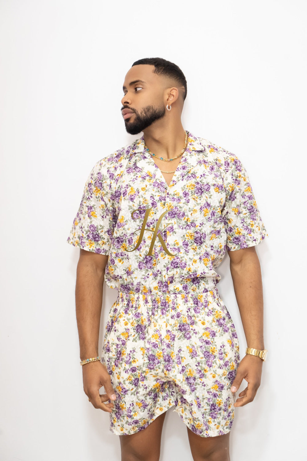 Flowers Spring/Summer Men's Lace Two-Piece Clothing - kayibstrore