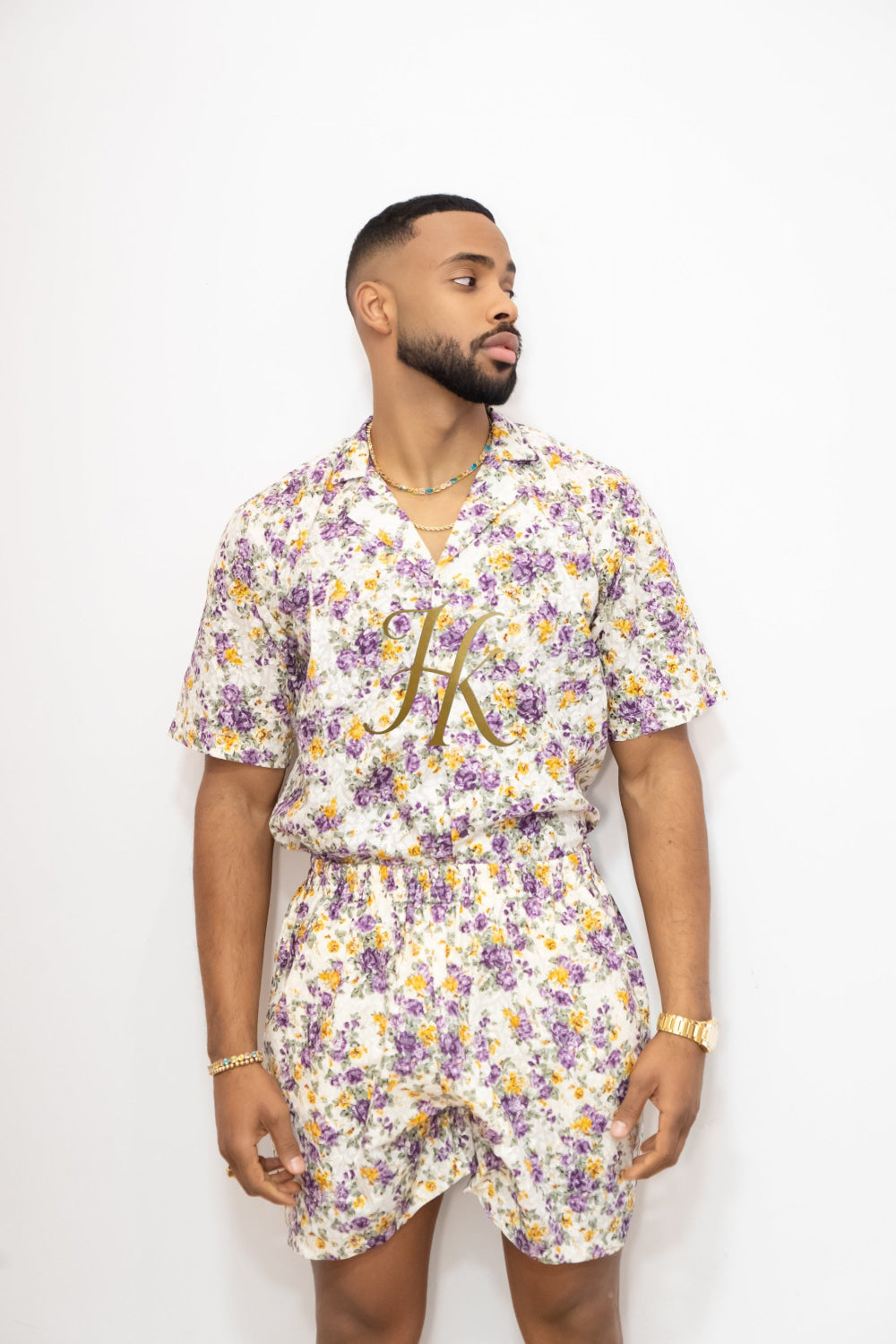 Flowers Spring/Summer Men's Lace Two-Piece Clothing - kayibstrore