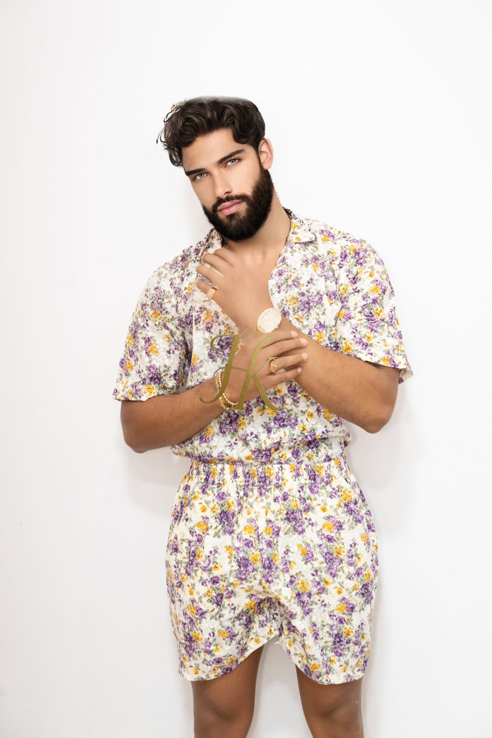 Flowers Spring/Summer Men's Lace Two-Piece Clothing - kayibstrore