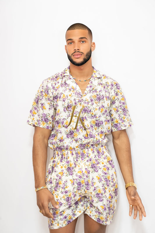 Luxury Flowers Spring/Summer Men's Lace Two-Piece Clothing - kayibstrore
