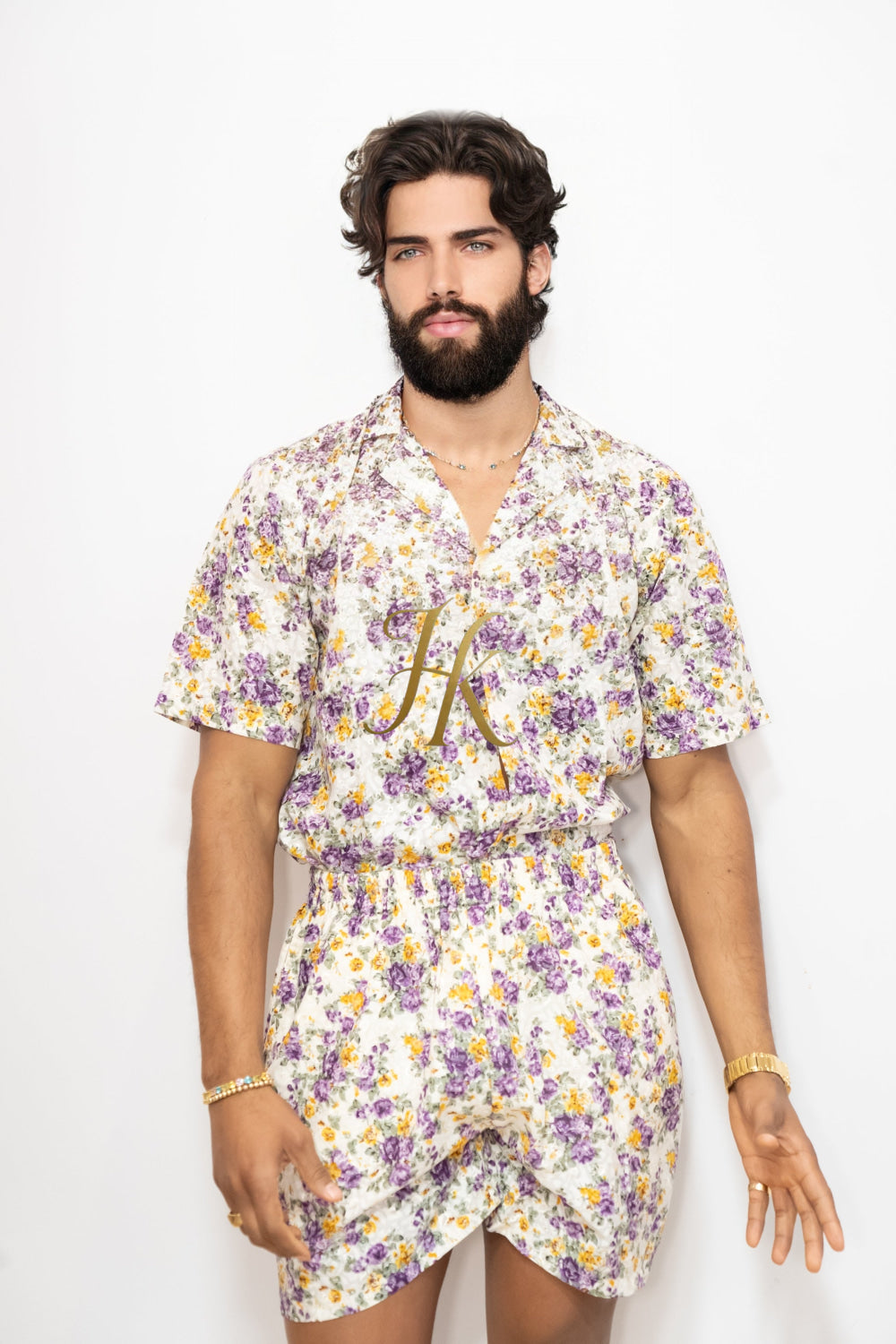 Flowers Spring/Summer Men's Lace Two-Piece Clothing - kayibstrore