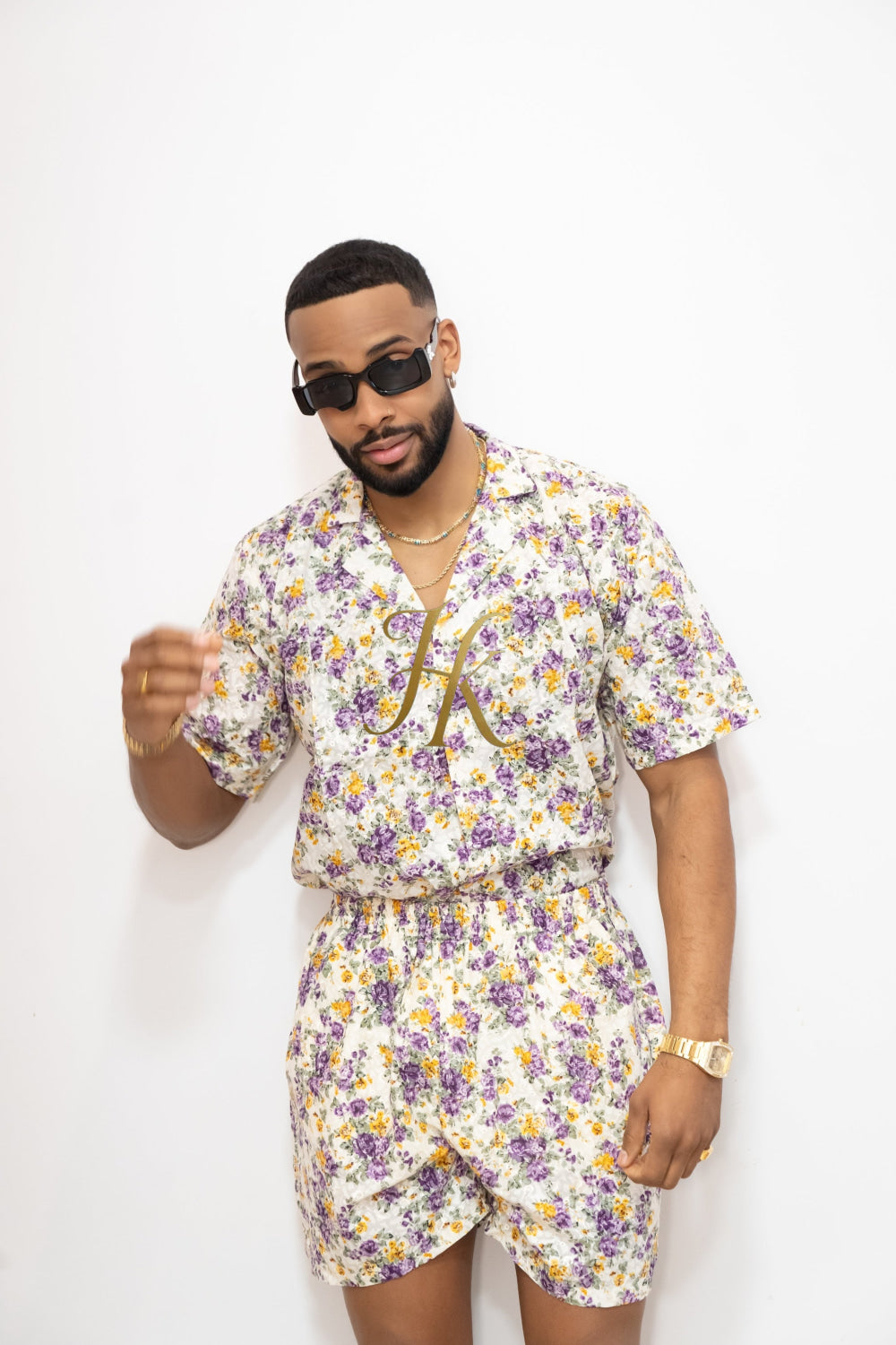Flowers Spring/Summer Men's Lace Two-Piece Clothing - kayibstrore