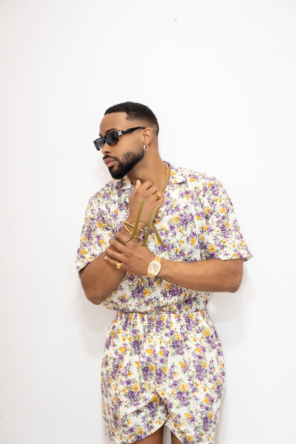 Flowers Spring/Summer Men's Lace Two-Piece Clothing - kayibstrore