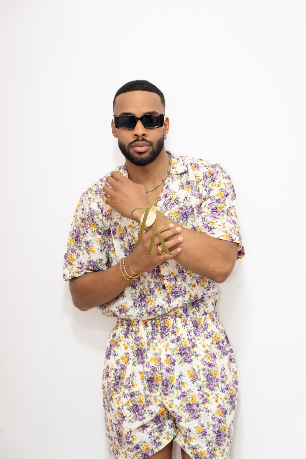 Flowers Spring/Summer Men's Lace Two-Piece Clothing - kayibstrore