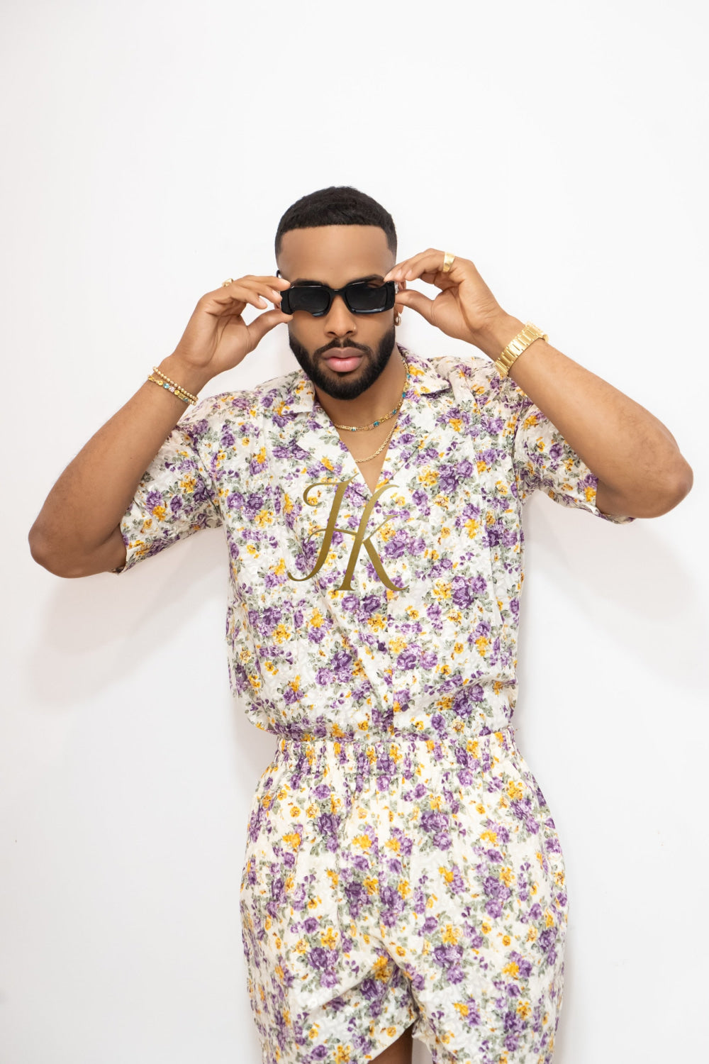 Flowers Spring/Summer Men's Lace Two-Piece Clothing - kayibstrore