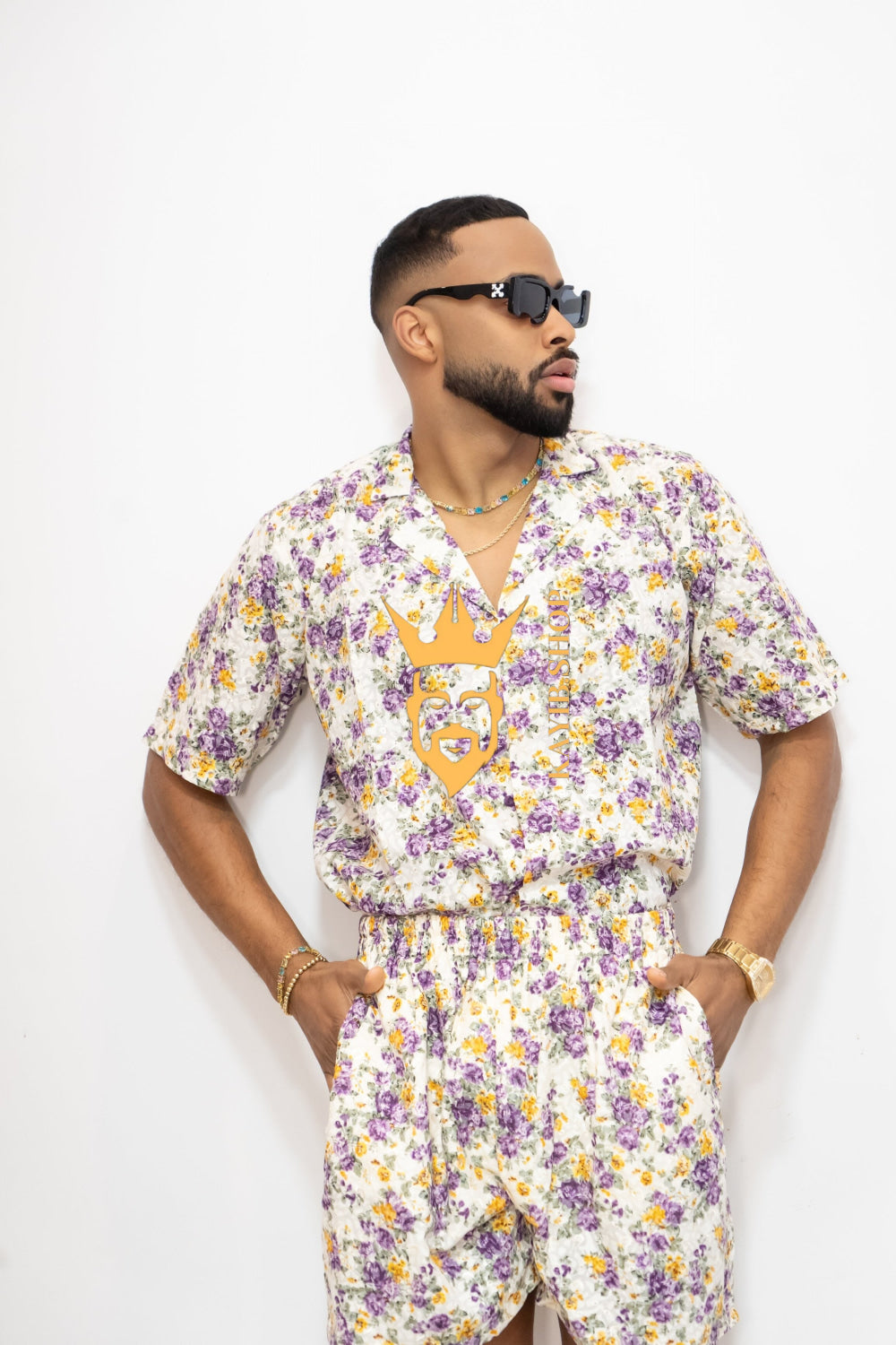 Luxury Flowers Spring/Summer Men's Lace Two-Piece Clothing - kayibstrore
