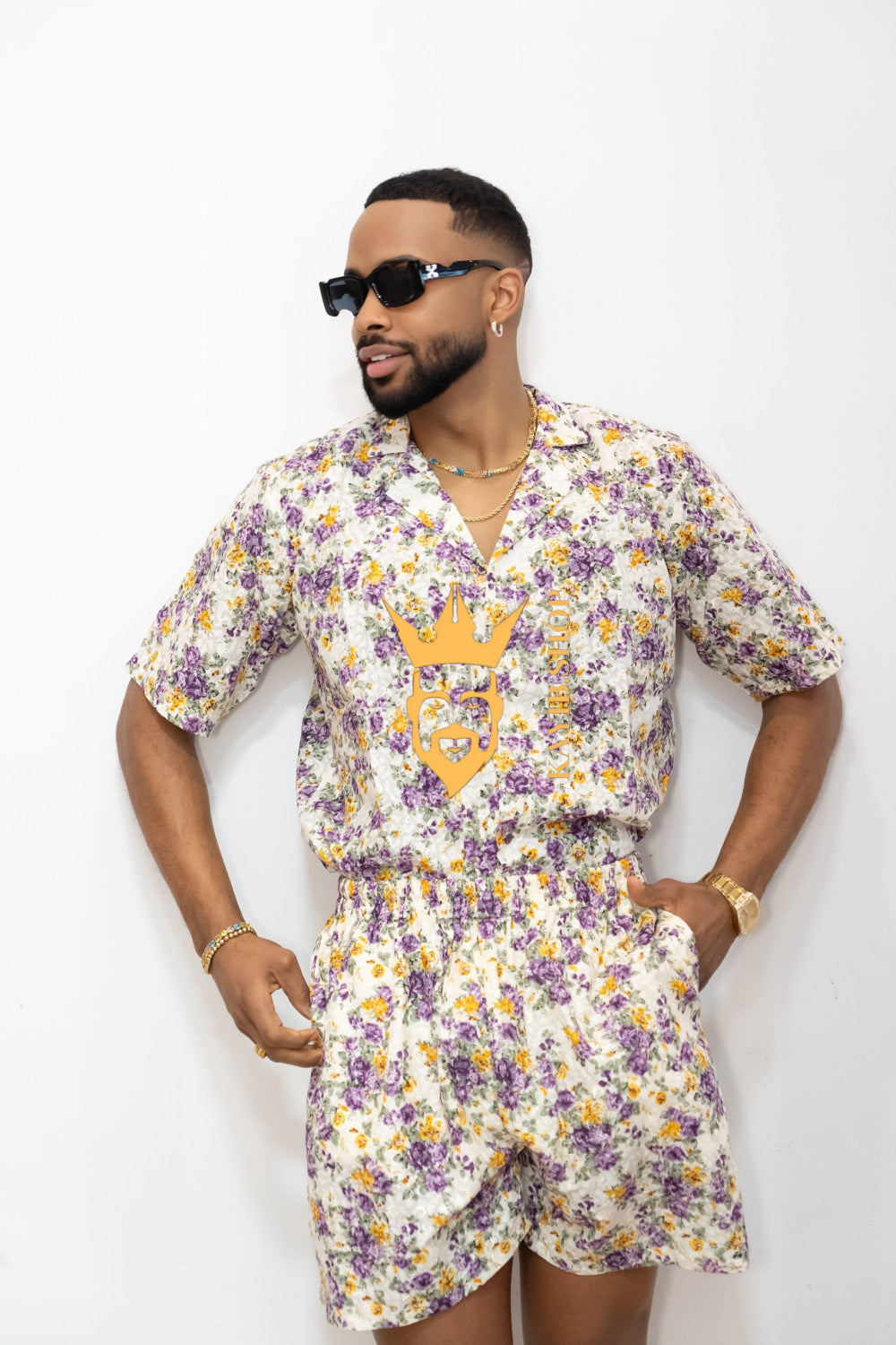 Luxury Flowers Spring/Summer Men's Lace Two-Piece Clothing - kayibstrore