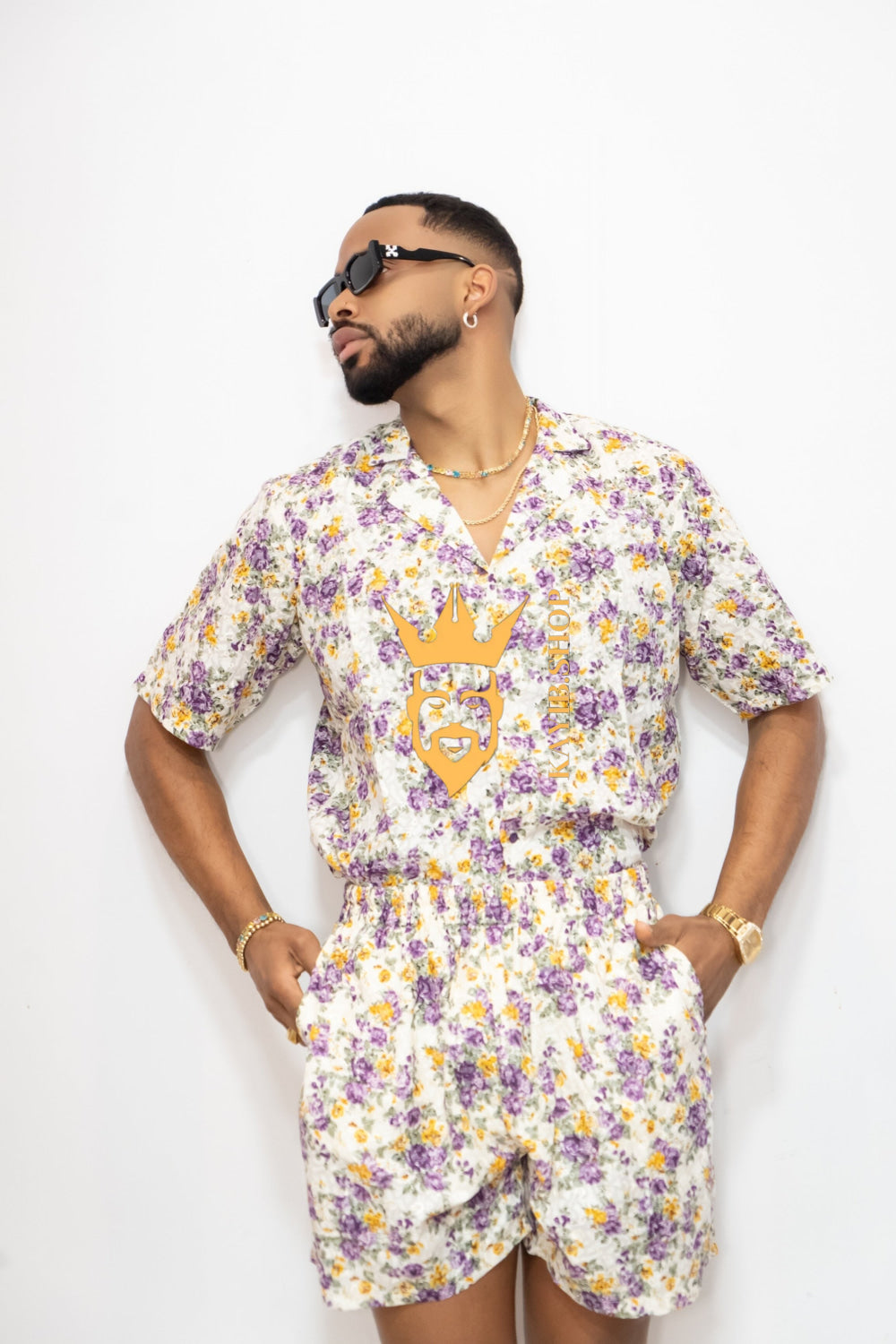 Luxury Flowers Spring/Summer Men's Lace Two-Piece Clothing - kayibstrore