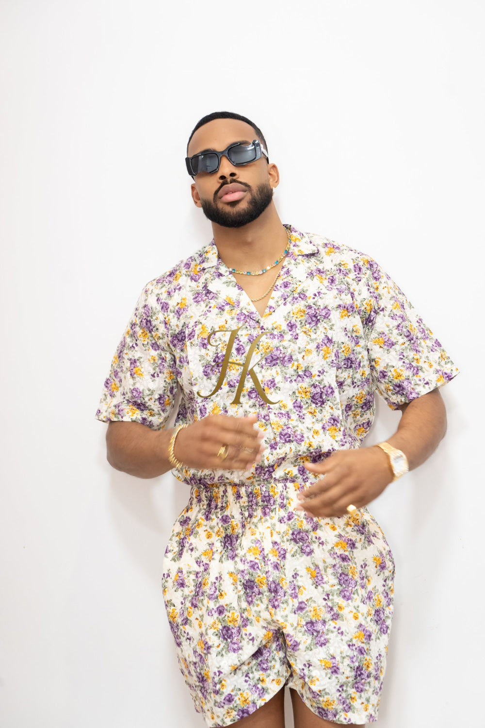Flowers Spring/Summer Men's Lace Two-Piece Clothing - kayibstrore