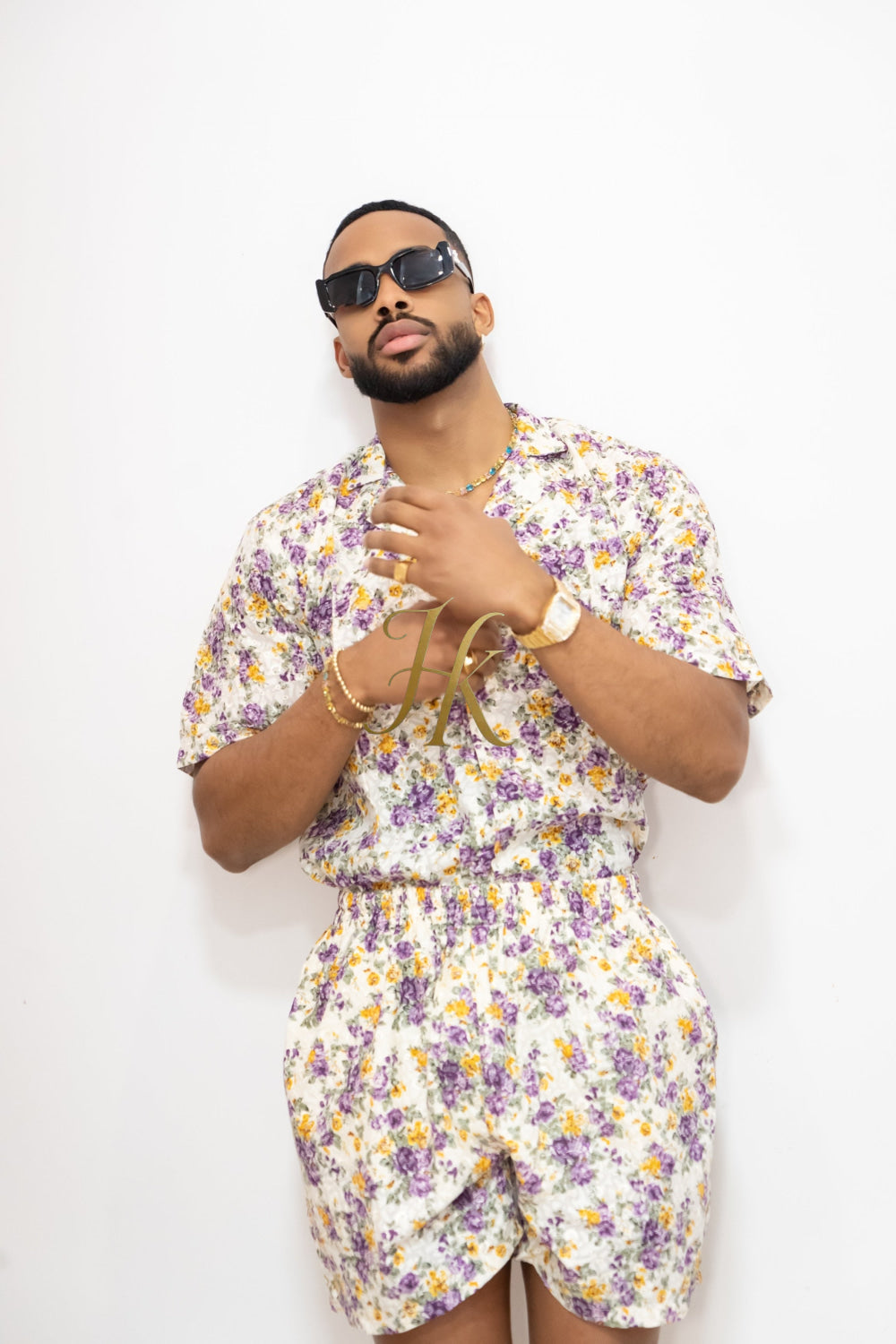 Flowers Spring/Summer Men's Lace Two-Piece Clothing - kayibstrore