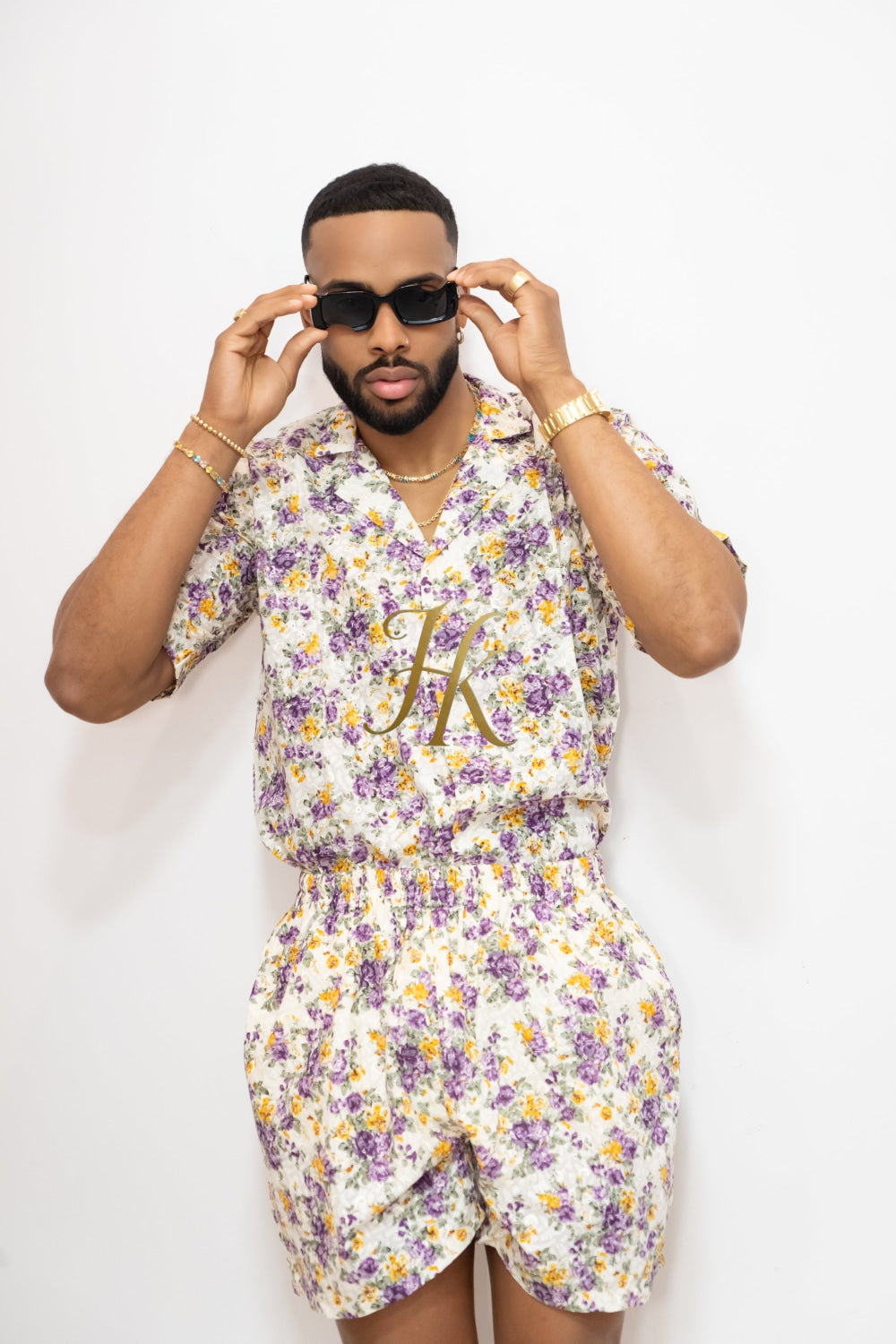 Flowers Spring/Summer Men's Lace Two-Piece Clothing - kayibstrore