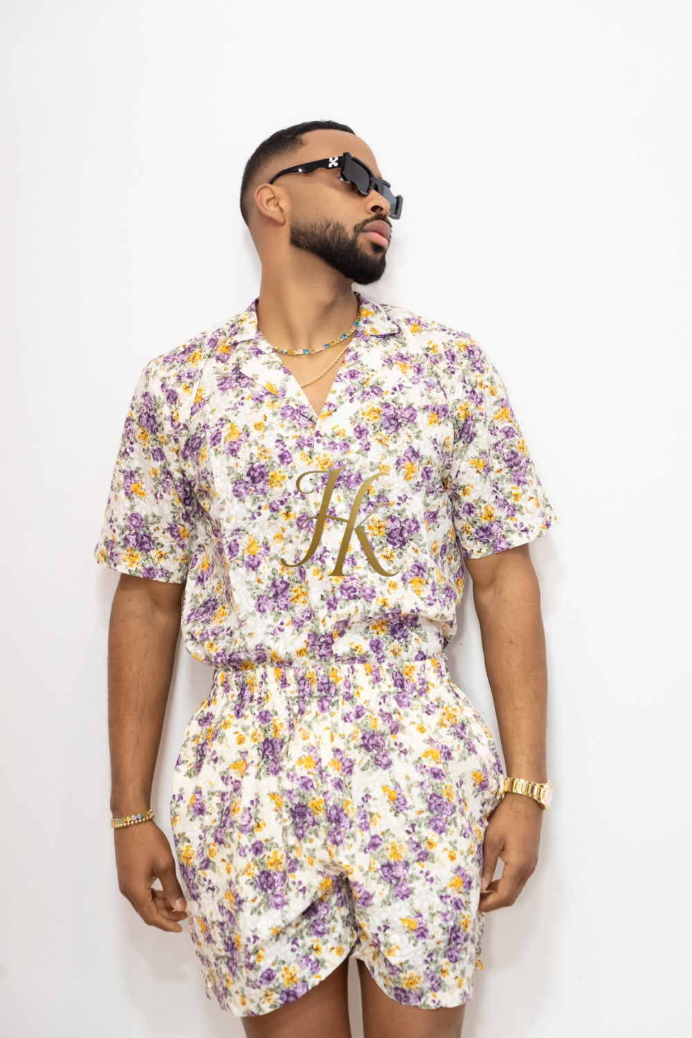 Flowers Spring/Summer Men's Lace Two-Piece Clothing - kayibstrore