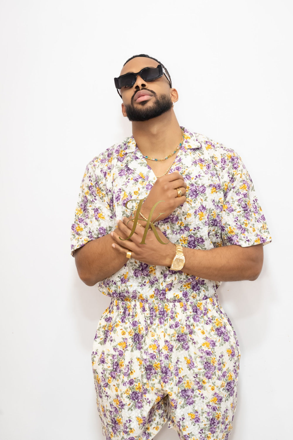 Flowers Spring/Summer Men's Lace Two-Piece Clothing - kayibstrore